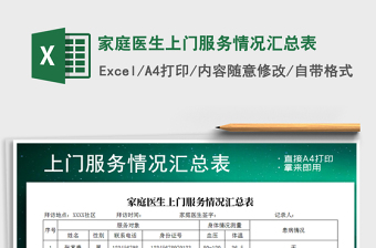 2025年家庭医生上门服务情况汇总表