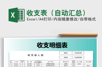 2025年收支表（自动汇总）