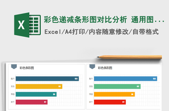 2025年彩色递减条形图对比分析 通用图表模板