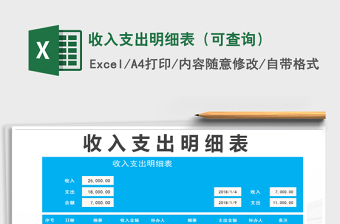 2025年收入支出明细表（可查询）