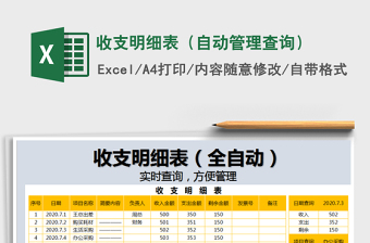 2025年收支明细表（自动管理查询）