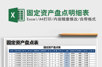 2025年固定资产盘点明细表