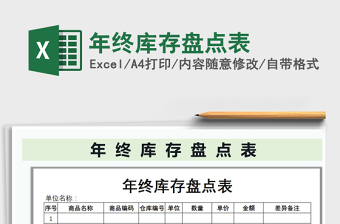 2025年年终库存盘点表