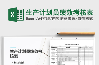 2025年生产计划员绩效考核表