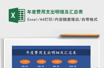 2025年年度费用支出明细及汇总表