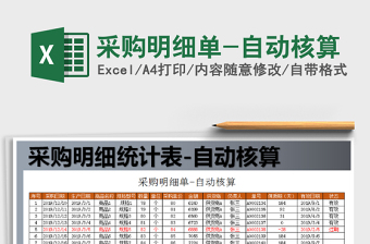 2025年采购明细单-自动核算