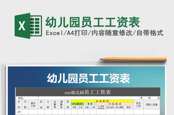 2025年幼儿园员工工资表