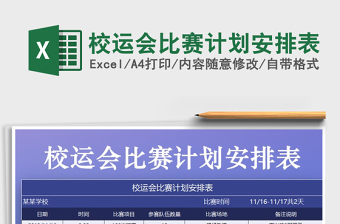 2025年校运会比赛计划安排表