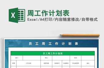 2024年周工作计划表