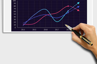 2025年彩色渐变平滑折线图