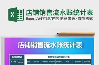 2025年店铺销售流水账统计表