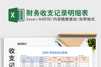 2025年财务收支记录明细表