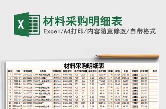 2025年材料采购明细表