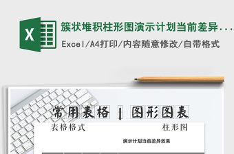 2025年簇状堆积柱形图演示计划当前差异效果