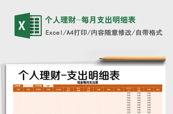 2025年个人理财-每月支出明细表