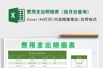 2025年费用支出明细表（按月份查询）