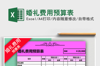 2025年婚礼费用预算表