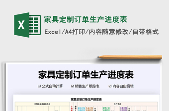 2024年家具定制订单生产进度表