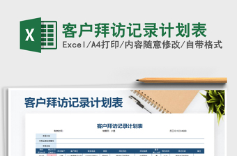 2024年客户拜访记录计划表