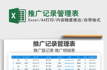 2025年推广记录管理表