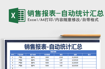 2025年销售报表-自动统计汇总
