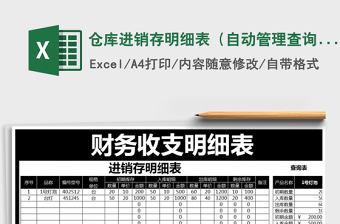 2025年仓库进销存明细表（自动管理查询）
