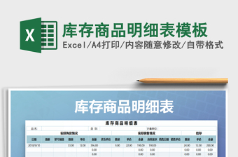 2025年库存商品明细表模板