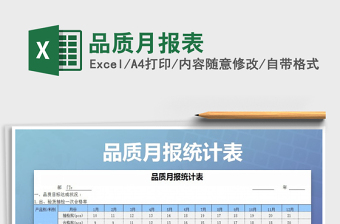 2025年品质月报表