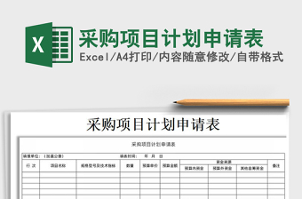 2025年采购项目计划申请表