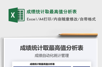 2025年成绩统计取最高值分析表
