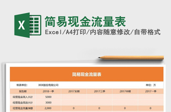 2025年简易现金流量表