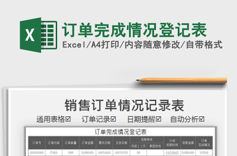 2025年订单完成情况登记表