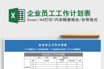 2025年企业员工工作计划表