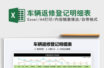 2025年车辆返修登记明细表