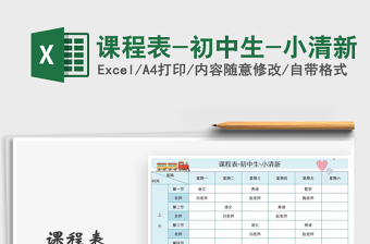 2025年课程表-初中生-小清新