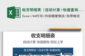 2025年收支明细表（自动计算+快速查询）