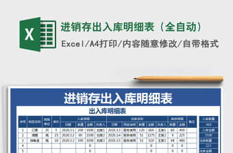 2025年进销存出入库明细表（全自动）
