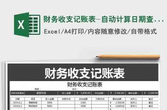 2025年财务收支记账表-自动计算日期查询