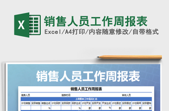 2025年销售人员工作周报表