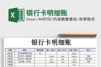2025年银行卡明细账