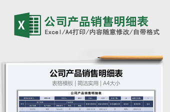 2025年公司产品销售明细表