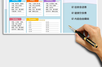 每周营养食谱