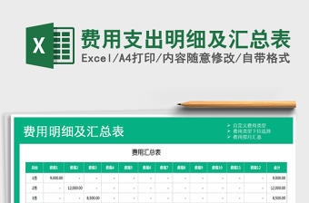 2025年费用支出明细及汇总表