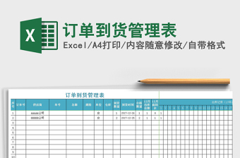 2025年订单到货管理表