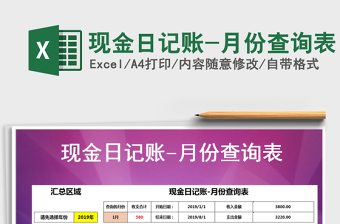2025年现金日记账-月份查询表