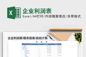 2025年企业利润表