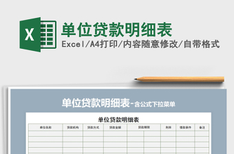 2025年单位贷款明细表