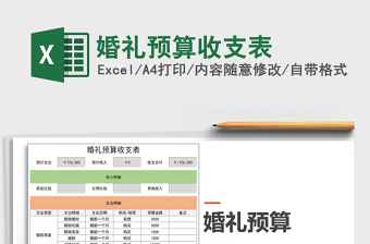 2025年婚礼预算收支表