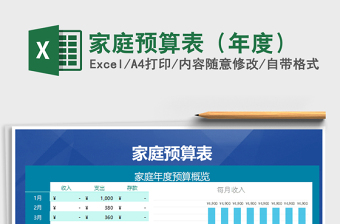 家庭预算表（年度）