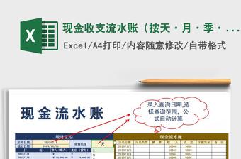 2025年现金收支流水账（按天·月·季·年查询统计）